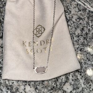 Kendra Scott Elisa rose quartz silver necklace